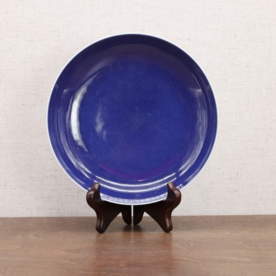 Lot 310 - A Chinese blue-glazed plate