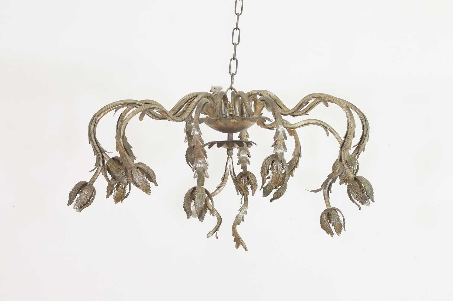 Lot 22 - A silvered-brass ceiling light