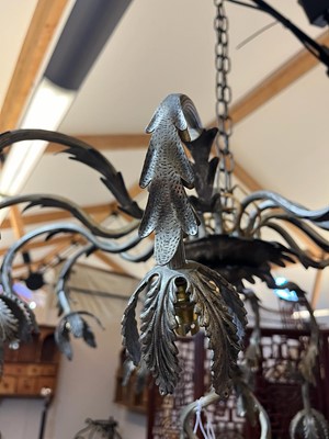 Lot 22 - A silvered-brass ceiling light