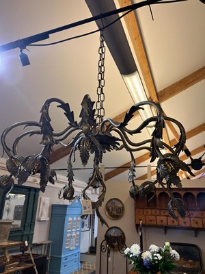 Lot 22 - A silvered-brass ceiling light
