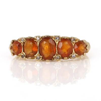 Lot 79 - An 18ct gold five stone citrine ring