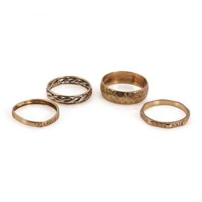 Lot 203 - A group of 9ct gold textured bands