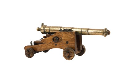 Lot 155 - A brass signalling or saluting cannon