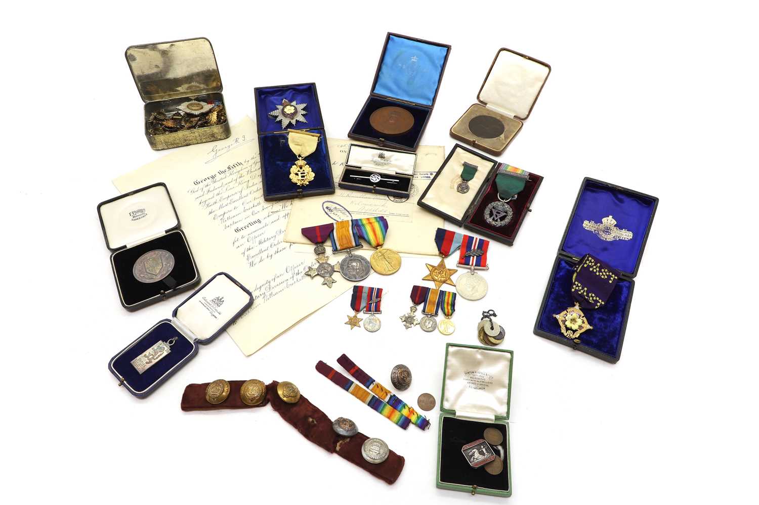 Lot 143 - A WWI medal group