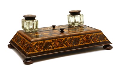 Lot 130 - A Tunbridge Ware desk stand