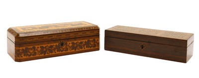 Lot 134 - Two rosewood Tunbridge Ware glove boxes