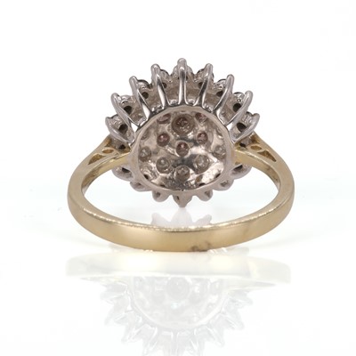 Lot 65 - A 9ct gold varicoloured diamond target cluster ring