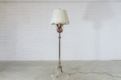 Lot 99 - A WAS Benson copper and brass standard lamp