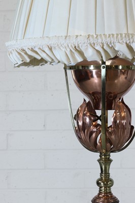 Lot 99 - A WAS Benson copper and brass standard lamp