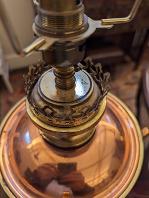 Lot 99 - A WAS Benson copper and brass standard lamp