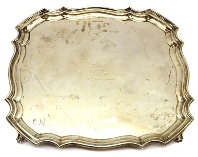 Lot 6 - A large silver salver