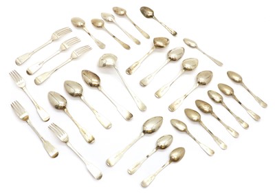Lot 31 - A collection of George III and later silver flatware