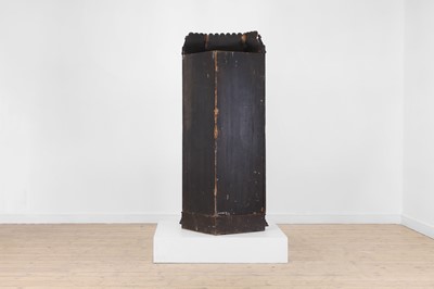 Lot 9 - An Aesthetic Period ebonised and glazed wooden corner cabinet