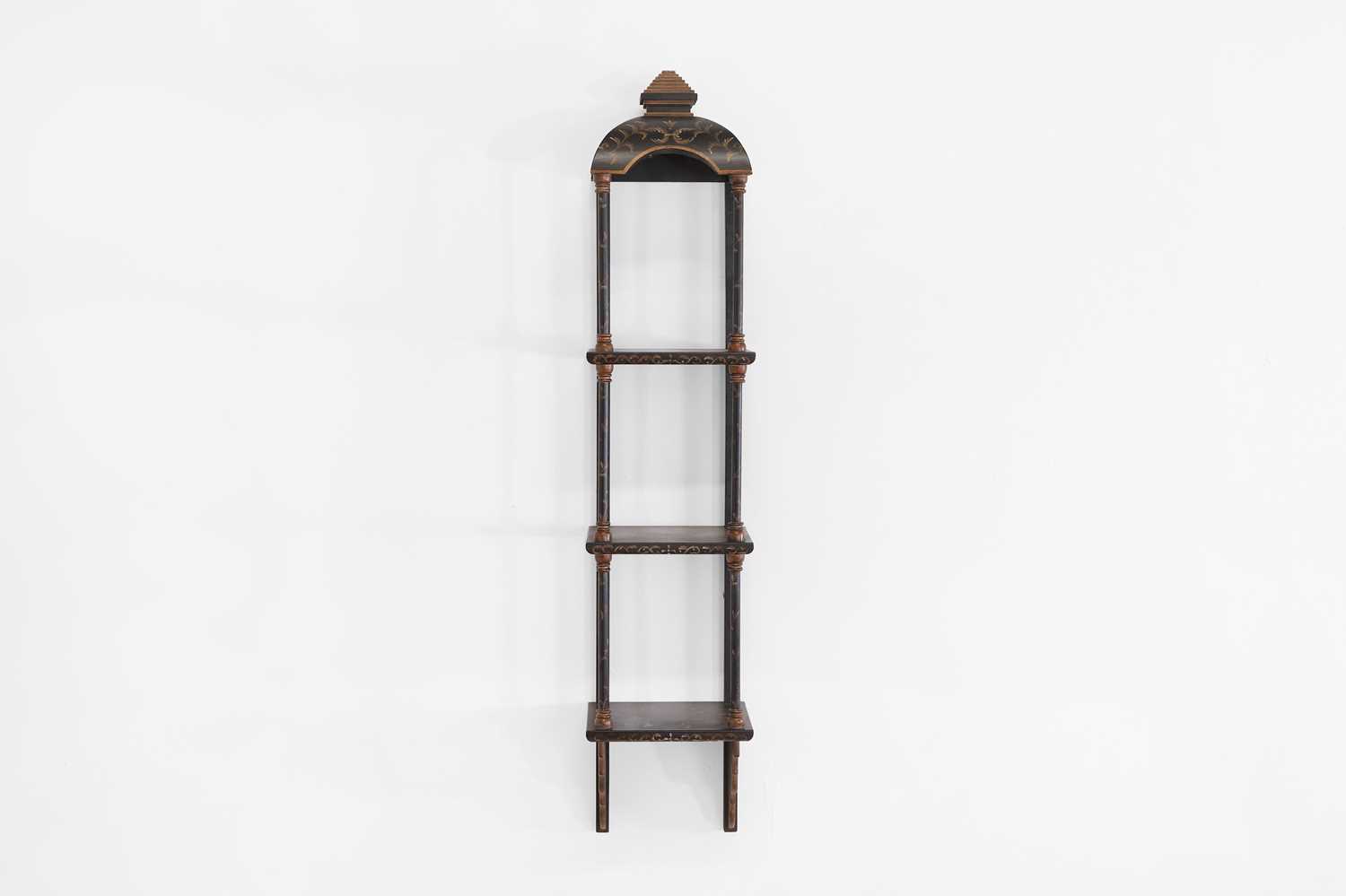 Lot 26 - A set of Regency-style chinoiserie hanging shelves