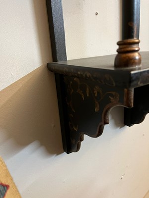 Lot 26 - A set of Regency-style chinoiserie hanging shelves