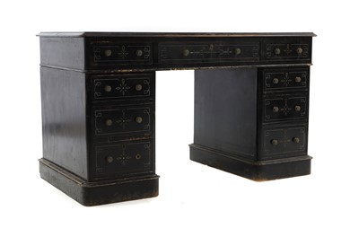 Lot 483 - A Victorian Aesthetic Period pedestal desk