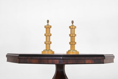 Lot 135 - A pair of painted metal lamps
