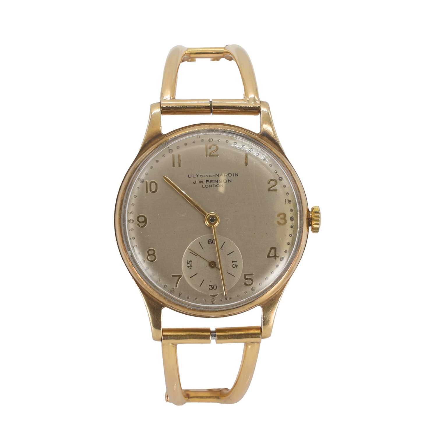 Lot 291 - A 9ct gold Ulysse-Nardin for J.W. Benson mechanical bracelet watch