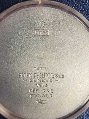 Lot 315 - An 18ct gold Patek Philippe open faced pocket watch