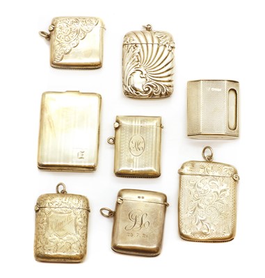 Lot 23 - A group of eight silver vesta cases