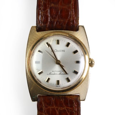 Lot 323 - A gold Le Coultre Master Mariner automatic strap watch