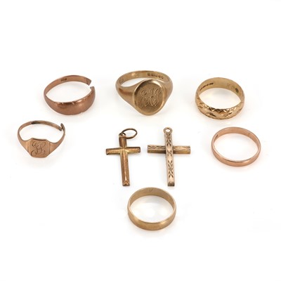 Lot 206 - A group of 9ct gold jewellery