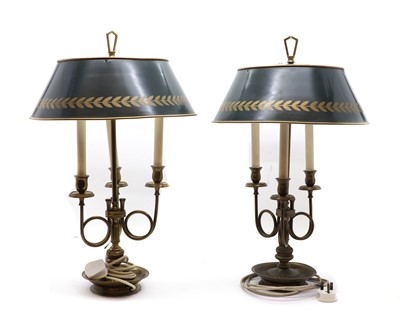 Lot 376 - A pair of bouillotte lamps