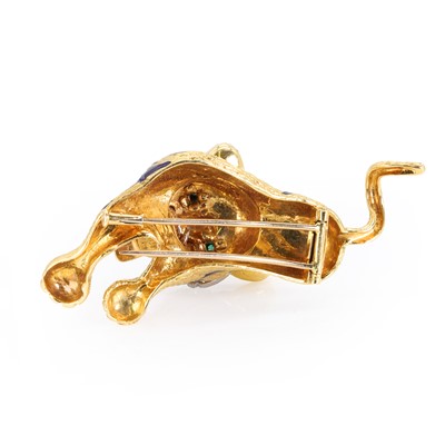 Lot 107 - An 18ct gold, enamel and diamond novelty brooch, by Kutchinsky