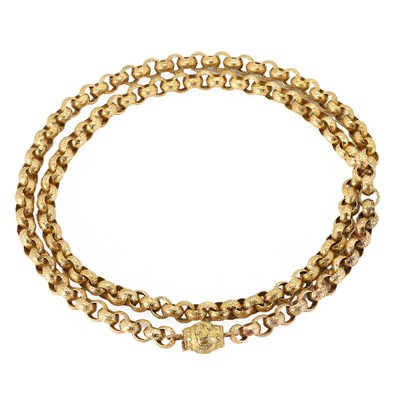 Lot 265 - A gold belcher star link guard chain