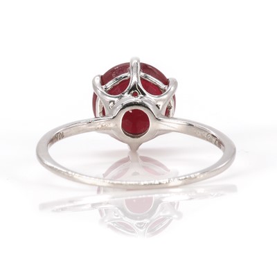 Lot 90 - A 9ct white gold fracture filled ruby ring and a group gemstone rings