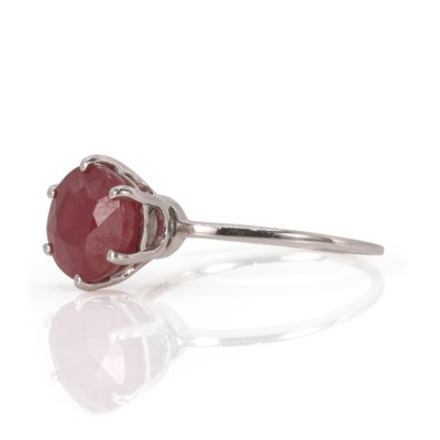 Lot 90 - A 9ct white gold fracture filled ruby ring and a group gemstone rings