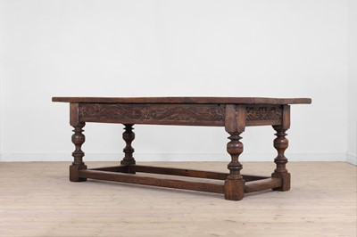 Lot 35 - A Charles I-style oak refectory table