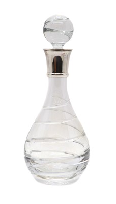 Lot 95 - A silver mounted cut glass decanter