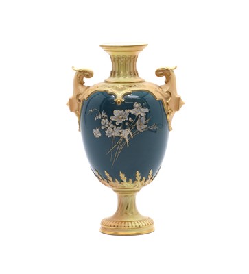 Lot 87 - A Royal Worcester porcelain twin-handled vase