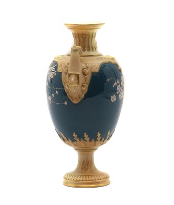 Lot 87 - A Royal Worcester porcelain twin-handled vase