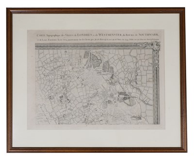 Lot 49 - CARTE Topographique des VILLES de LONDRES et de WESTMINSTER, du BOURG de SOUTHWARK