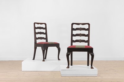 Lot 288 - A pair of George II mahogany ladder-back side chairs