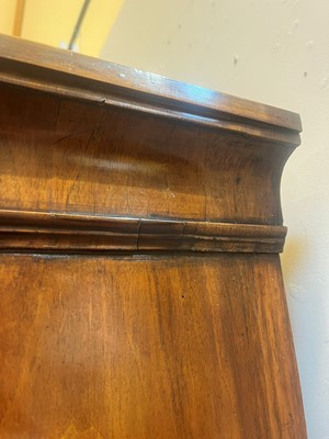 Lot 25 - A George II figured walnut secretaire chest on chest