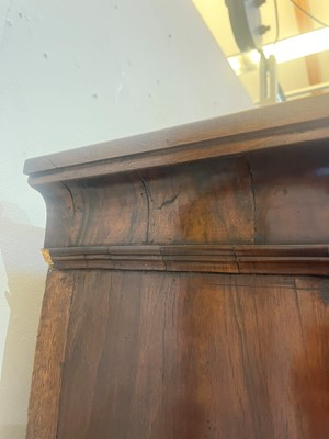 Lot 25 - A George II figured walnut secretaire chest on chest