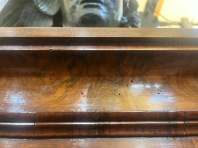 Lot 25 - A George II figured walnut secretaire chest on chest