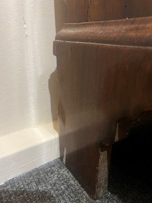 Lot 25 - A George II figured walnut secretaire chest on chest