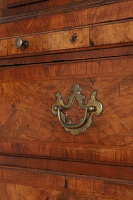 Lot 25 - A George II figured walnut secretaire chest on chest
