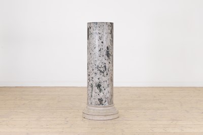 Lot 168 - A white and black grained marble column