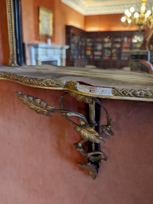 Lot 49 - A pair of parcel gilt wall shelves