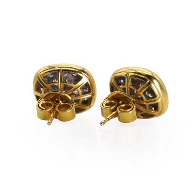 Lot 121 - A pair of pavé diamond stud earrings