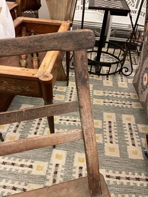 Lot 28 - A primitive elm joined bench