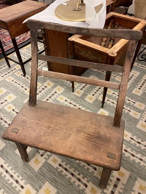 Lot 28 - A primitive elm joined bench