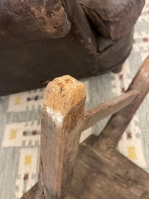 Lot 28 - A primitive elm joined bench