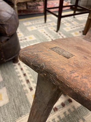 Lot 28 - A primitive elm joined bench