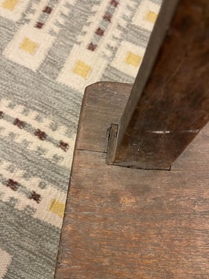 Lot 28 - A primitive elm joined bench